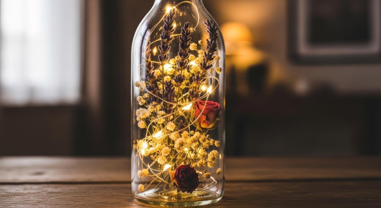 flower lights in vase overview